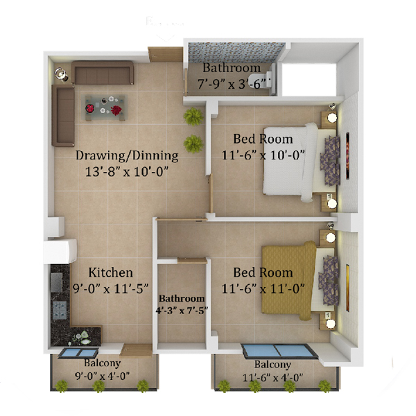 2 BHK Type A
